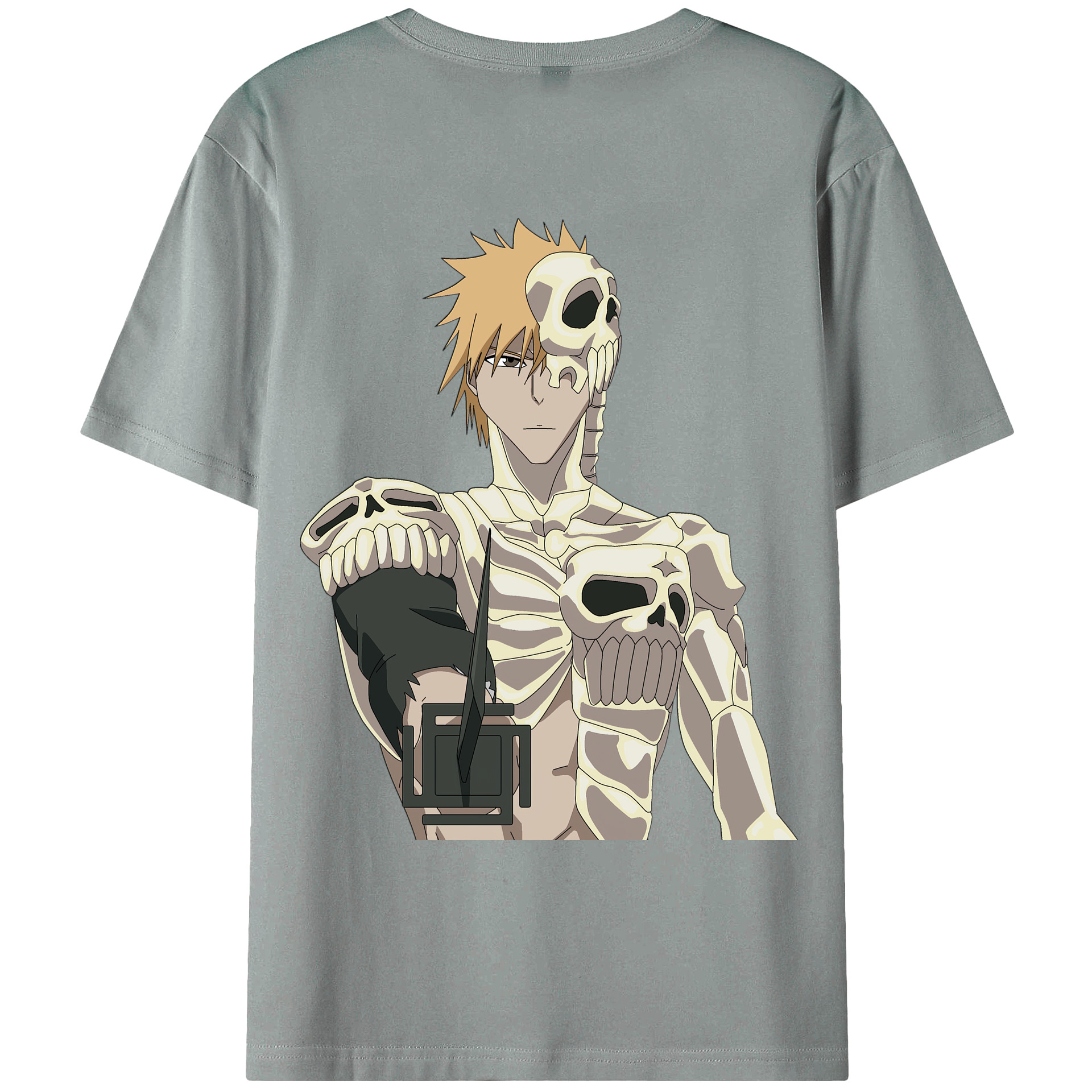 （画像用） ブリーチ 黒崎一護（くろさき いちご）BLEACH Kurosaki Ichigo 綿100％ メンズ半袖Tシャツ（バックプリント） 通気性